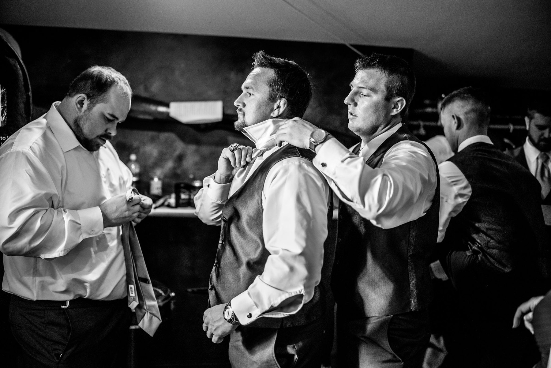 Getting ready before the wedding