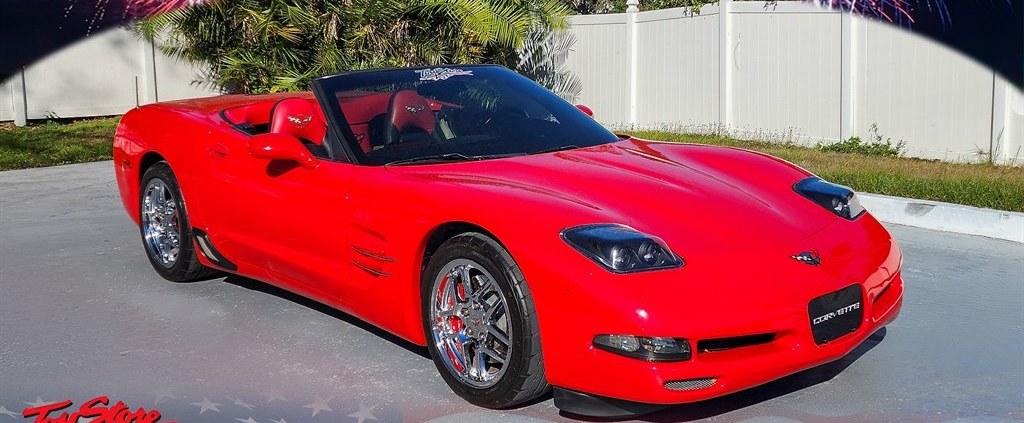 1998 Corvette C5 in Torch Red on the Sundial showroom floor