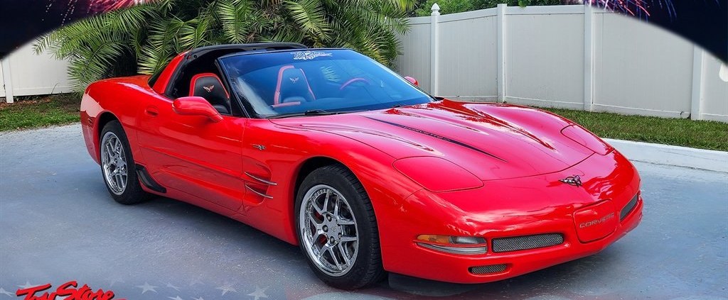 2004 Corvette C5 in Torch Red on the Sundial showroom floor
