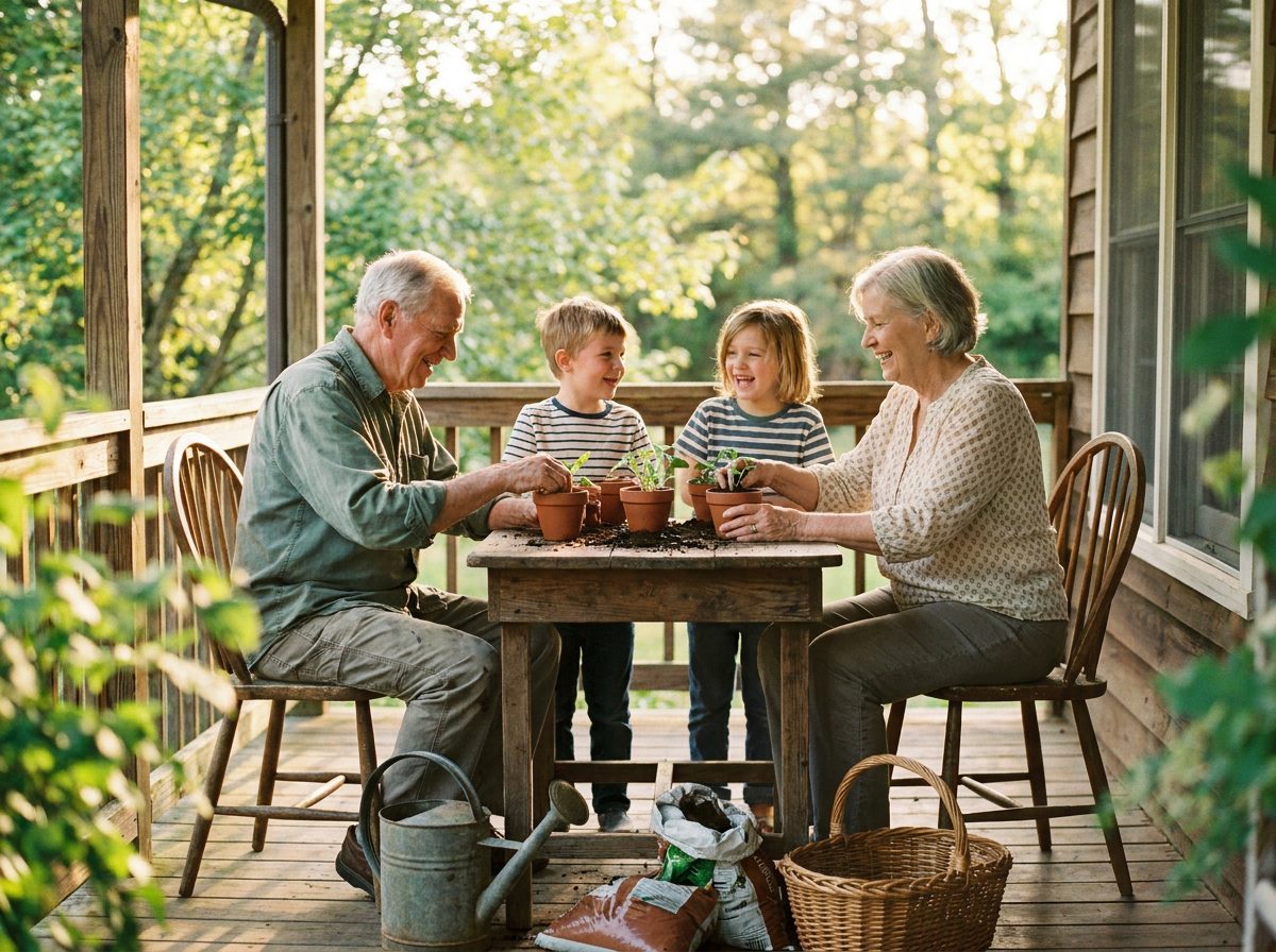 Grandparents with grandchildren, time well spent