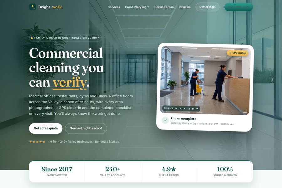 The Commercial Cleaning site we built
