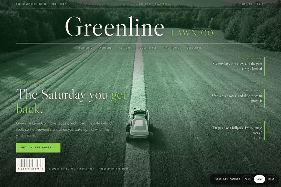 The Lawn Care site we built